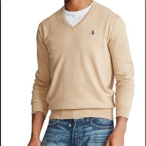 Polo Ralph Lauren large v neck sweater tan